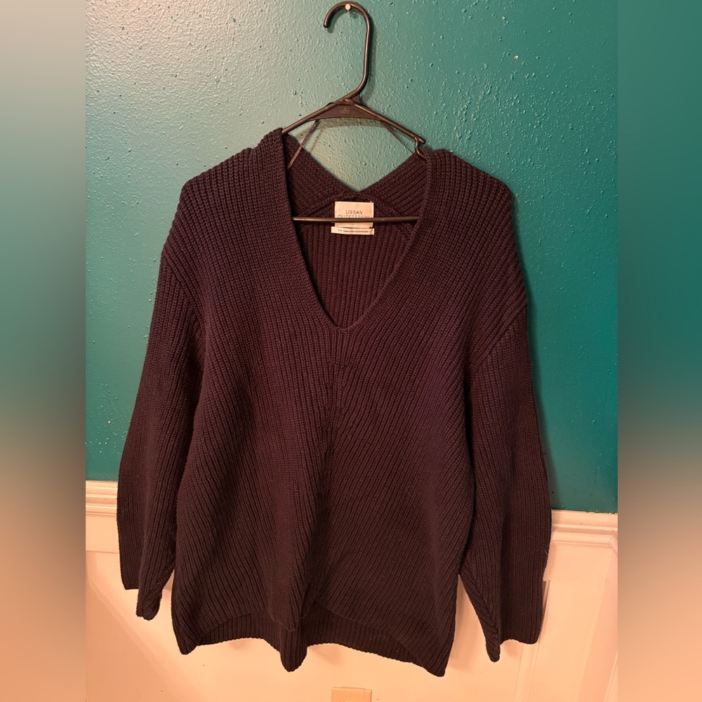 Urban Outfitters Deep Blue V-Neck Sweater